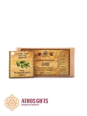 Natural soap with laurel based on olive oil with extracts of medicinal herbs.