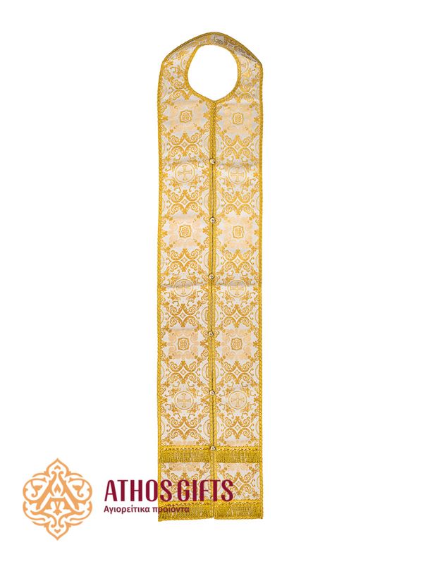 Epitrahiel pentru slujbe religioase din material gros și greu, cu un bogat ornament floral.
