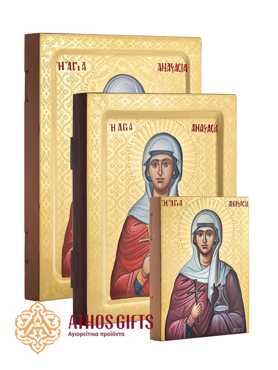 Icon of Saint Anastasia the Deliverer of Bonds, made on natural linden wood.