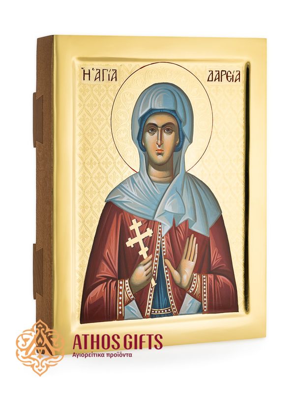 Handmade icon “Saint Daria”, crafted on natural linden wood