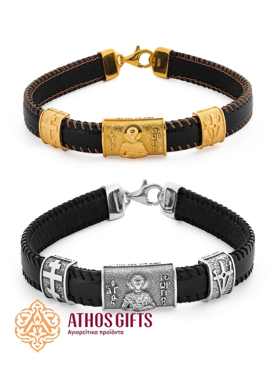 Leather Bracelet with Silver | Saint George