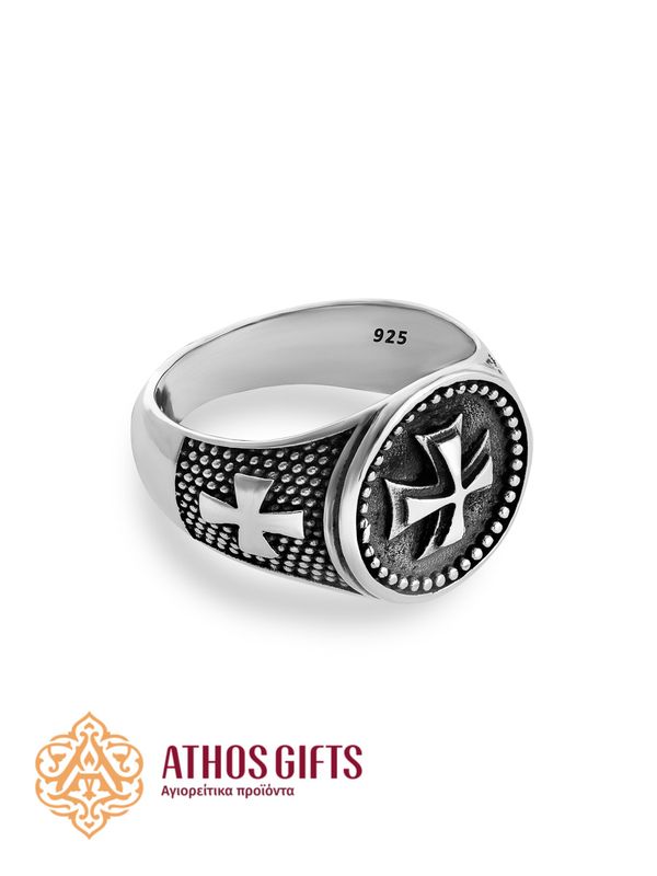 Sterling silver men’s ring “Equilateral Cross”.