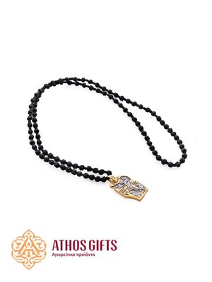 Handwoven Komboskini Prayer Rope with 925 Sterling Silver Pendant Depicting the Crucifixion