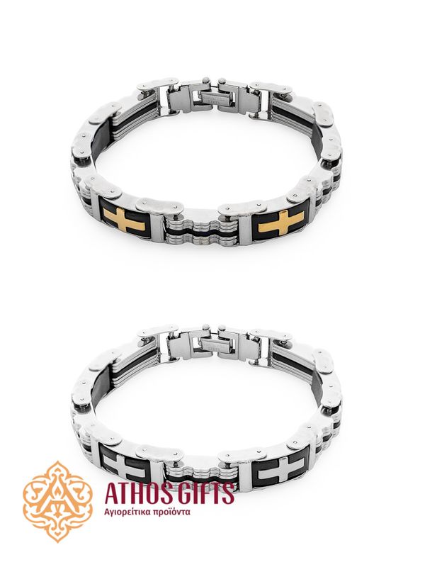 Stainless Steel Bracelet with Cross