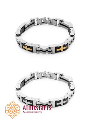 Stainless Steel Bracelet with Cross
