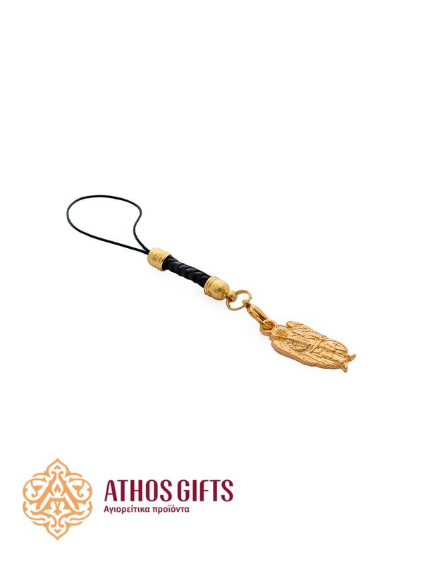 Metal Phone Charm Keychain with the Image of Archangel Michael