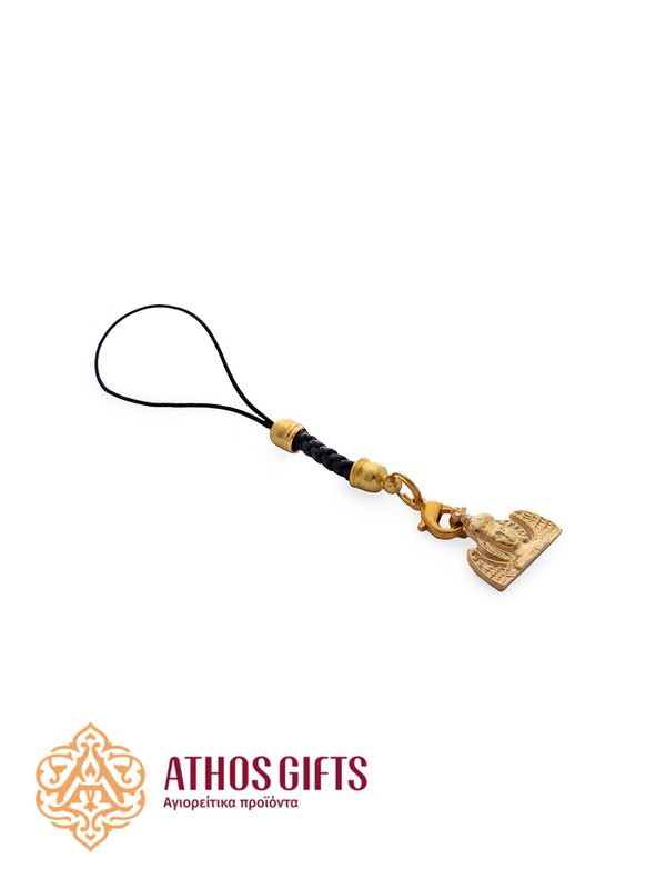 Metal Phone Charm Keychain with the Image of Archangel Michael