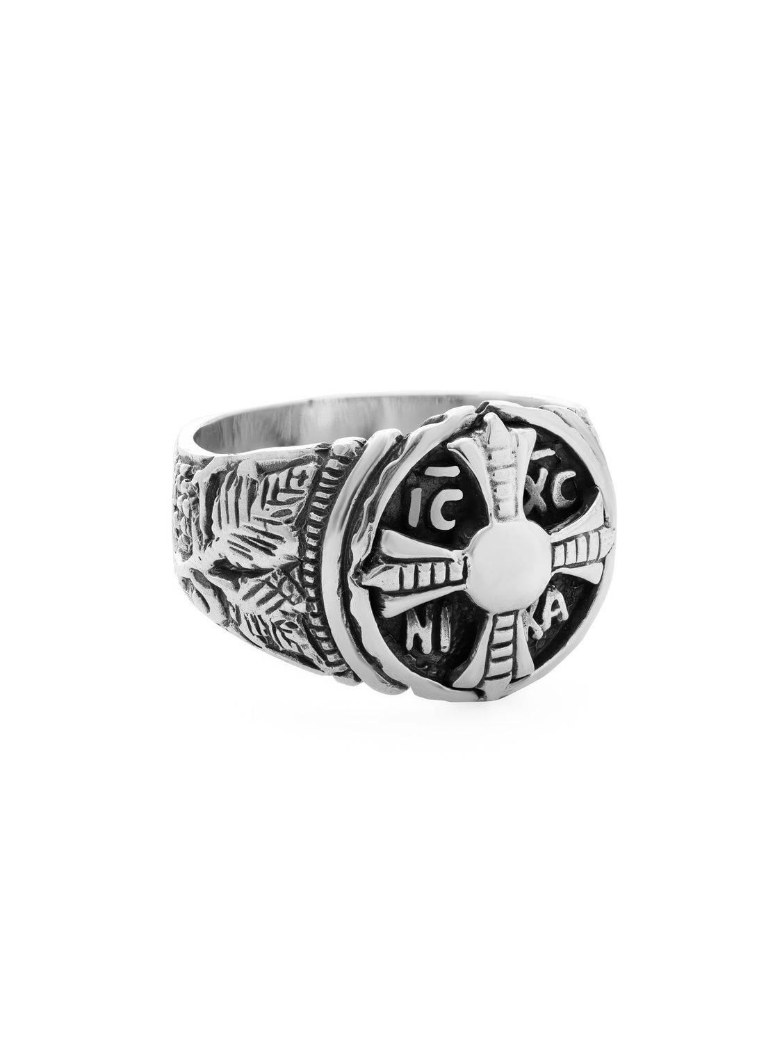 Sterling Silver Men's Ring ΙΣ ΧΣ ΝΙΚΑ