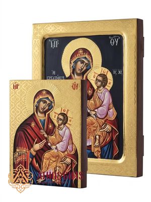 Handmade icon of the Mother of God "Quick to Hear", crafted on natural linden wood.

