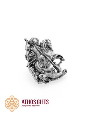 Metal pin with an Orthodox icon of Saint George.