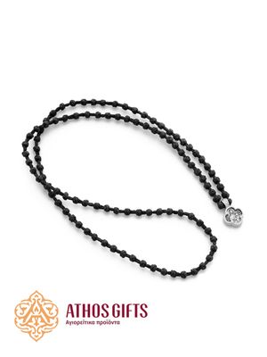Komboskini prayer rope with a sterling silver (925) pendant depicting Saint Anne.