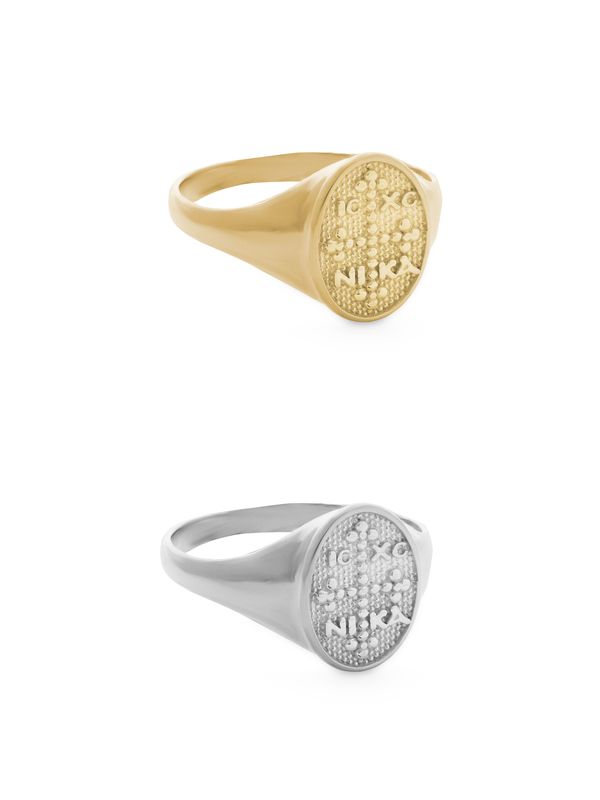 Sterling Silver Ring ΙΣ ΧΣ ΝΙΚΑ