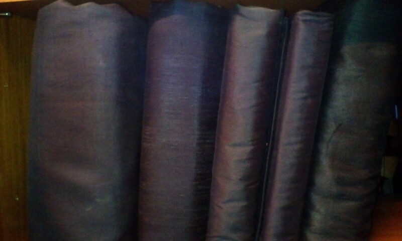 Black Silk Fabric - Handmade
