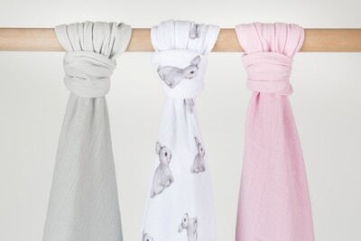 Deux Lapins Muslin Pack of 2 Swaddles