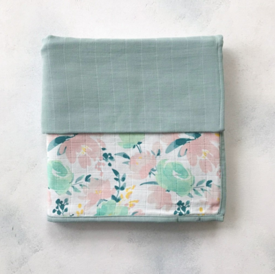 Happy & Trendy Muslin Blanket - Mint Blossom