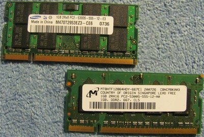 2 1GB Sticks of Apple RAM PC2-5300