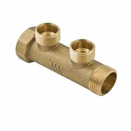COLLETTORE OTTONE GIALLO 3/4X1/2  2 VIE