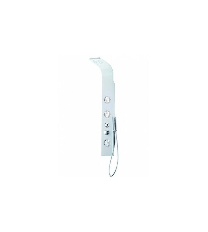 PANNELLO DOCCIA IMOLA IN ALLUMINIO, SOFFIONE INTEGRATO, DOCCIA MONOGETTO, 3 SOFFIONI LATERALI INTEGRATI - BIANCO