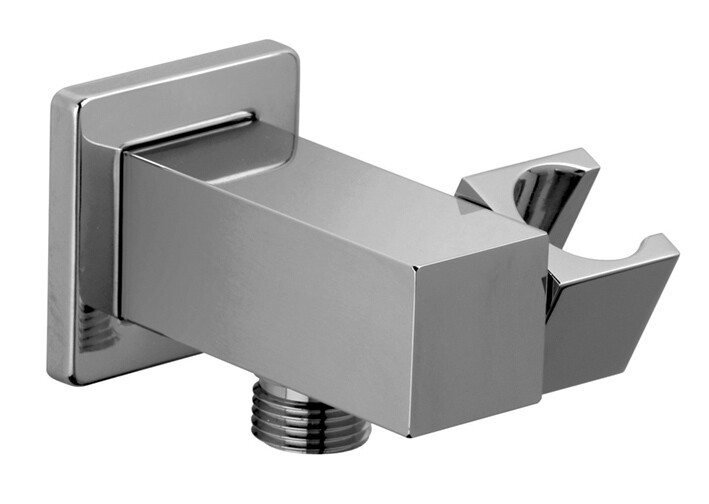 SUPPORTO PER DOCCETTA SUPPORTO E PRESA ACQUA MURALE QUADRO IN OTTONE A SNODO