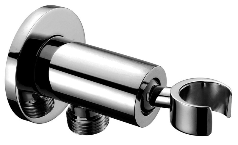 SUPPORTO PER DOCCETTA SUPPORTO E PRESA ACQUA MURALE TONDO IN OTTONE A SNODO