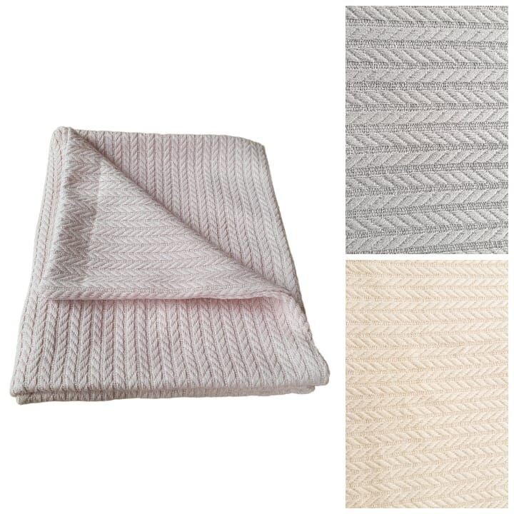 Babydecke / Kinderwagendecke aus Waffelpique (Zopfmuster)