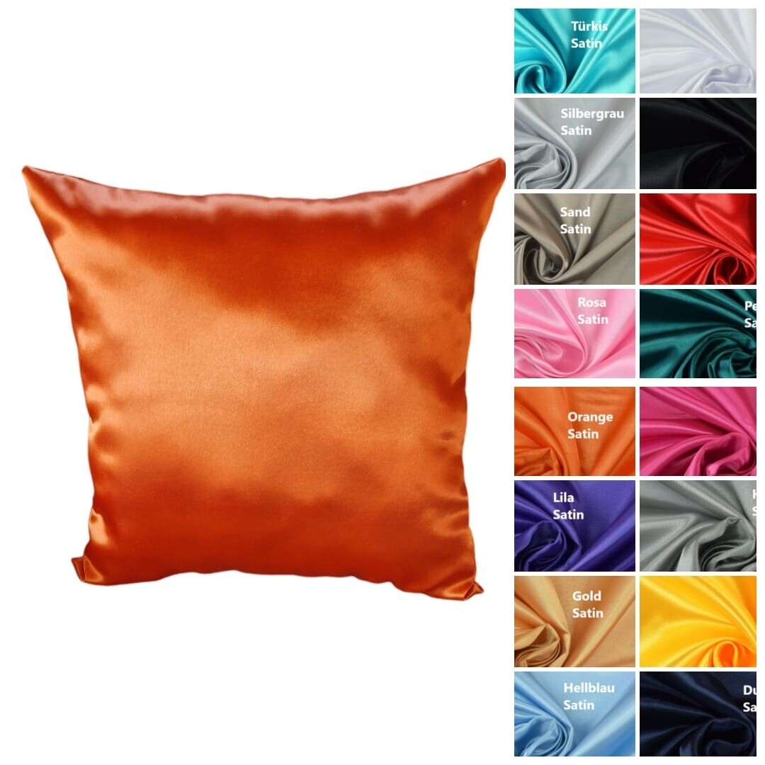 Kissen aus Satin in verschiedenen Größen und Farben