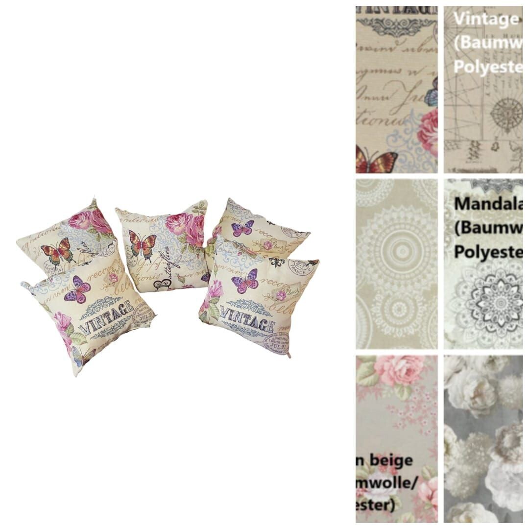 Kissen mit Vintage Motiven in verschiedenen Größen und Farben