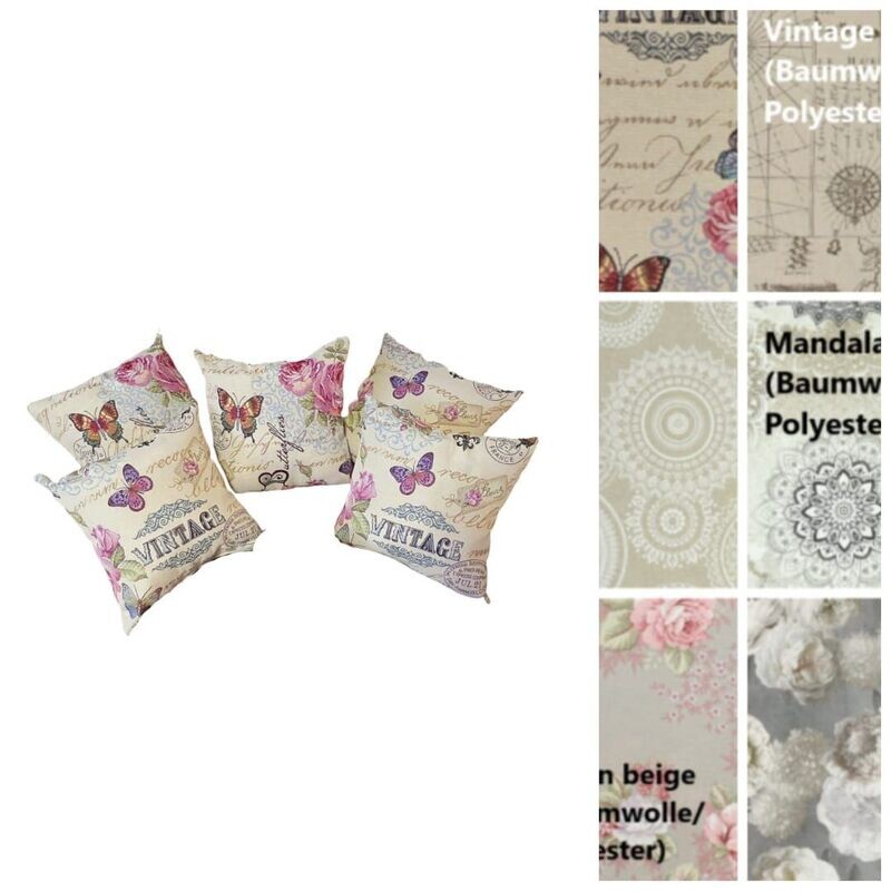 Kissen mit Vintage Motiven in verschiedenen Größen und Farben