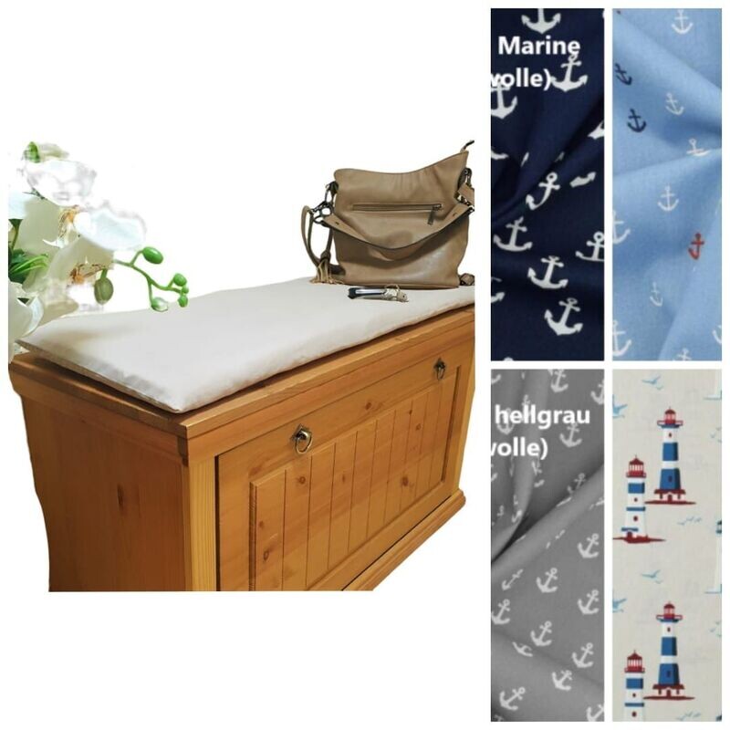 Sitzkissen / Sitzauflage mit Maritim-Motiven aus Baumwolle