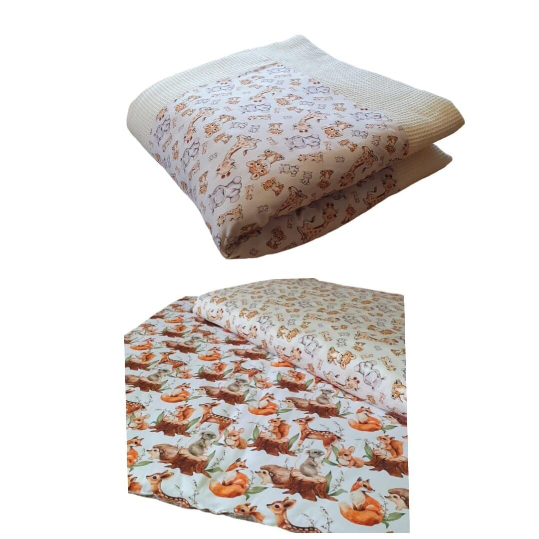 Musterstücke Krabbeldecke aus Waffelpique / Jersey