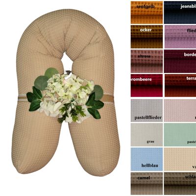 Stillkissen - Seitenschläferkissen - Hilfe für Schwangere aus Waffelpique