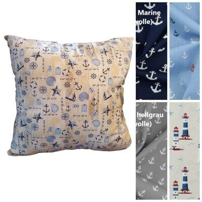 Kissen aus Baumwolle mit Maritim-Motiven in verschiedenen Größen