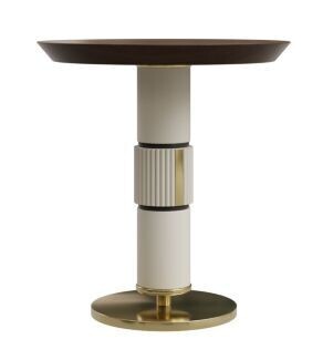 PROJECT COLLECTION - TAVOLINO METALLO E LEGNO ROTONDO