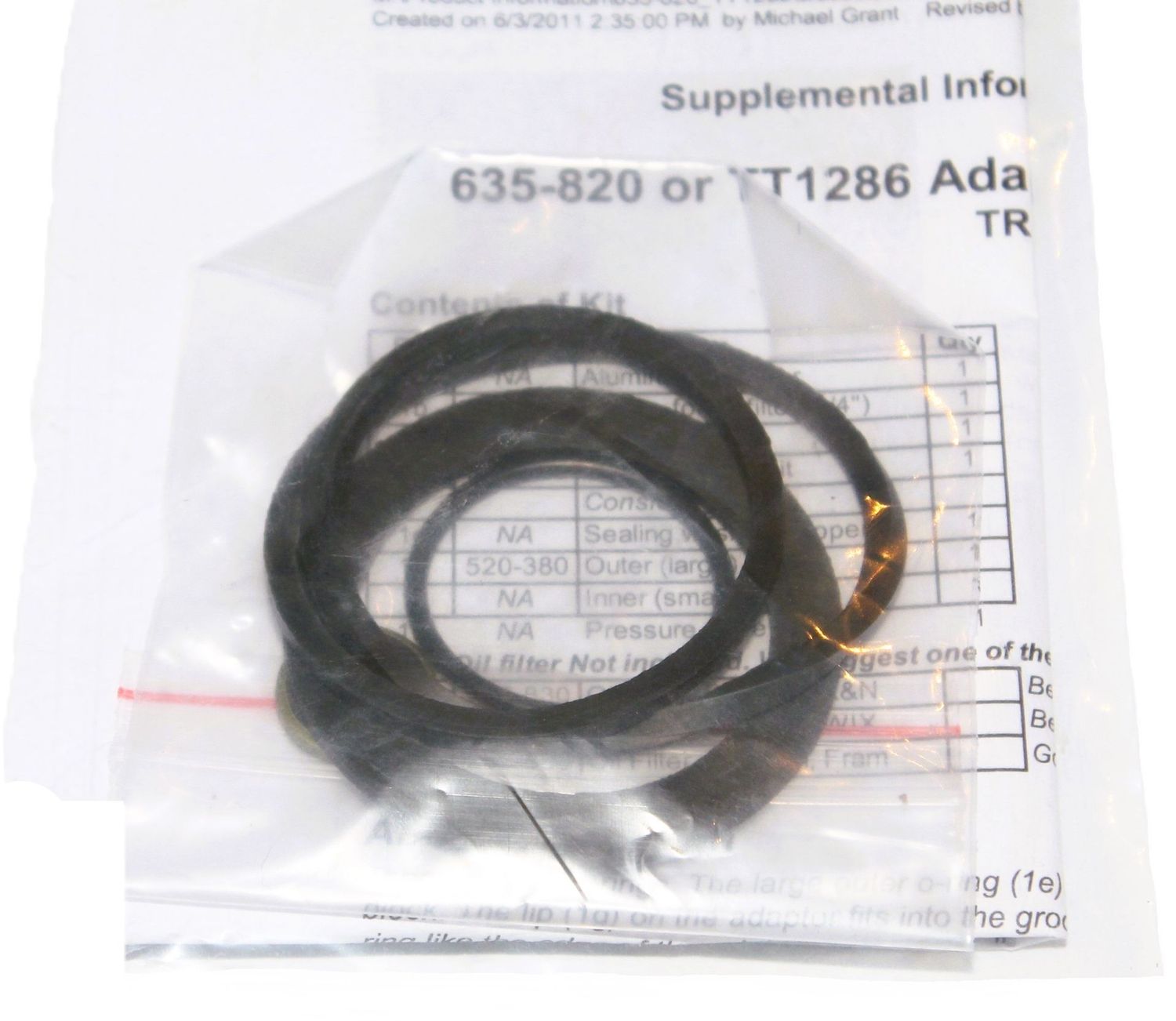 SATZ DICHTRINGE FÜR ADAPTER ZUM UMBAU AUF SPIN-ON-ÖLFILTER TR5-6