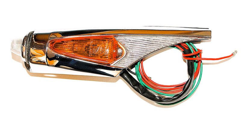 ORIGINALE LUCAS L771- SEITENLEUCHTE KOMPLETT BLINKER/STANDLICHT AUF KOTFLÜGEL VORNE LINKS NOS TR4A-5-250