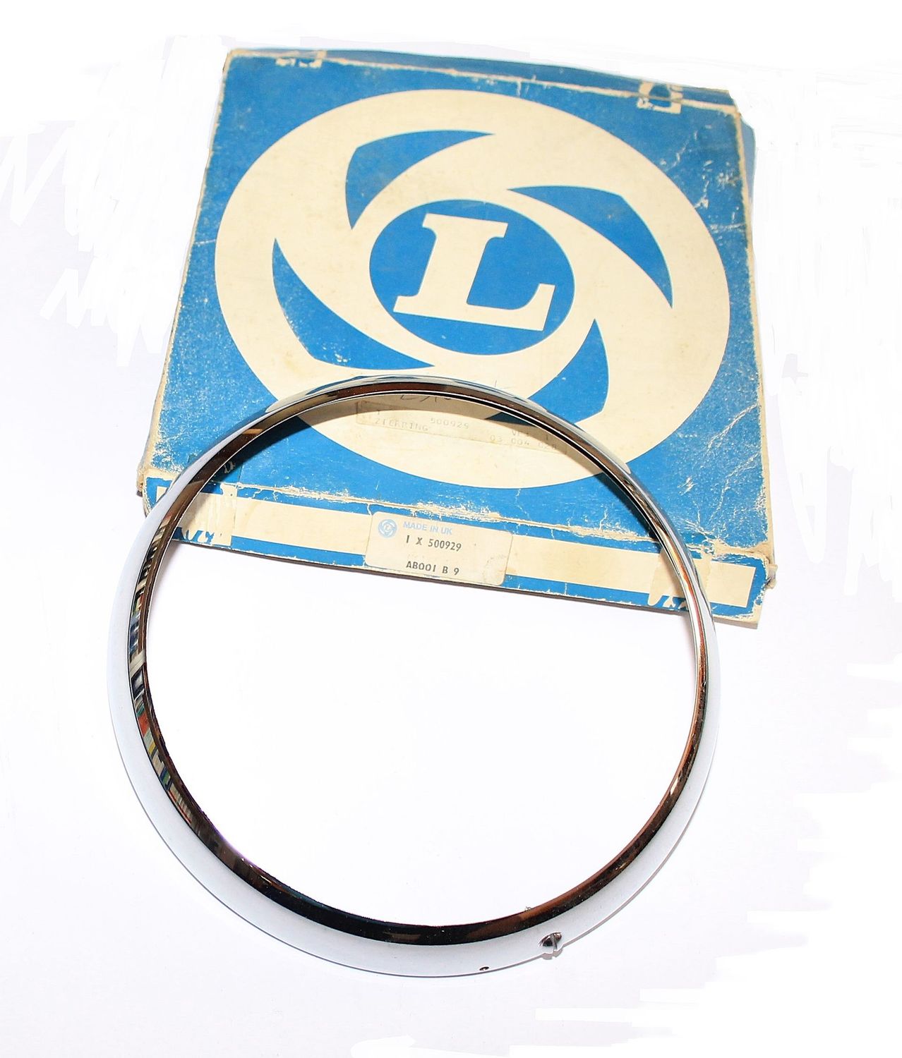ÄUßERER CHROMRING SCHEINWERFER ORIG. LUCAS 7" TR2-6