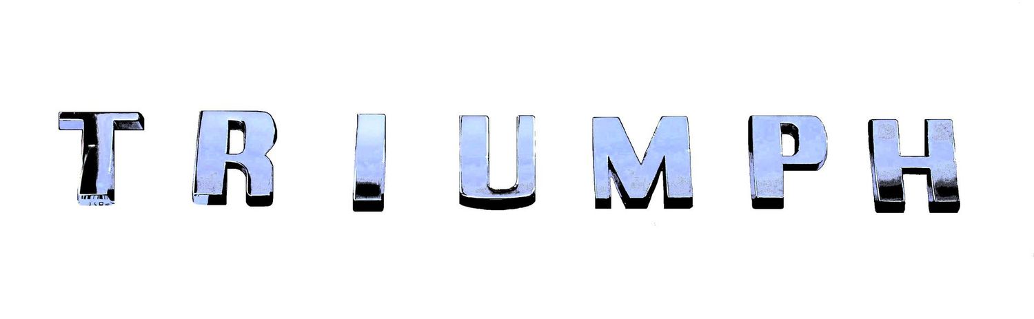 BUCHSTABENSATZ "TRIUMPH" VERCHROMT GERIPPT TR3A FRÜH