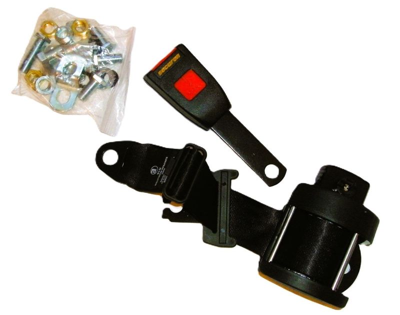 DREIPUNKT-AUTOMATIK-SICHERHEITSGURT SECURON SCHWARZ MIT VERSTELLBAREM GURTAUTOMAT & 15CM-GURTPEITSCHE TR2-6