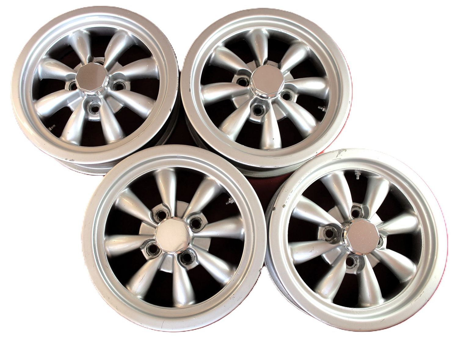SATZ ORIGINALE MAGNESIUM-FELGEN AMERICAN RACING SILVERSTONE 5 x 15" (4 ST.) TR4-250/TVR GRIFFITH 200