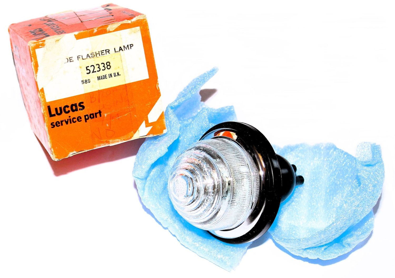 Originale LUCAS L594 Blink-/Standlichtleuchte mit Klarglas komplett NOS TR3-3A AB TS17341 /AH/MG/MINI
