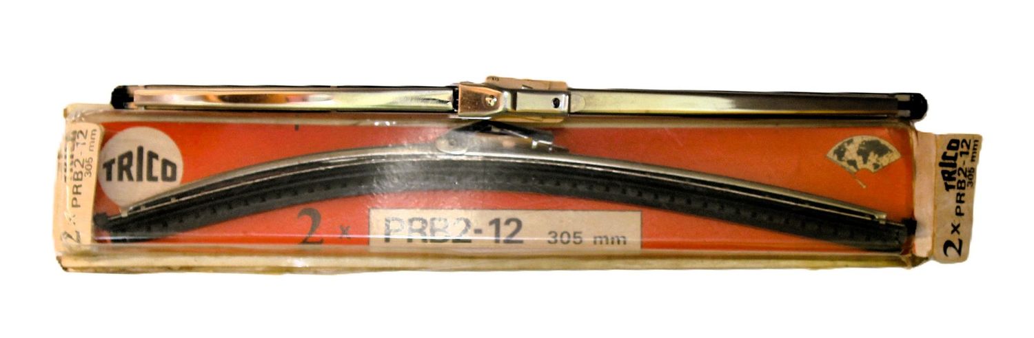 Originales Paar TRICO Edelstahl-Wischerblätter 12", NOS, JAGUAR E-TYP (1964-1970)/TRIUMPH GT6 MkII/TVR VIXEN/TUSCAN V6 & V8