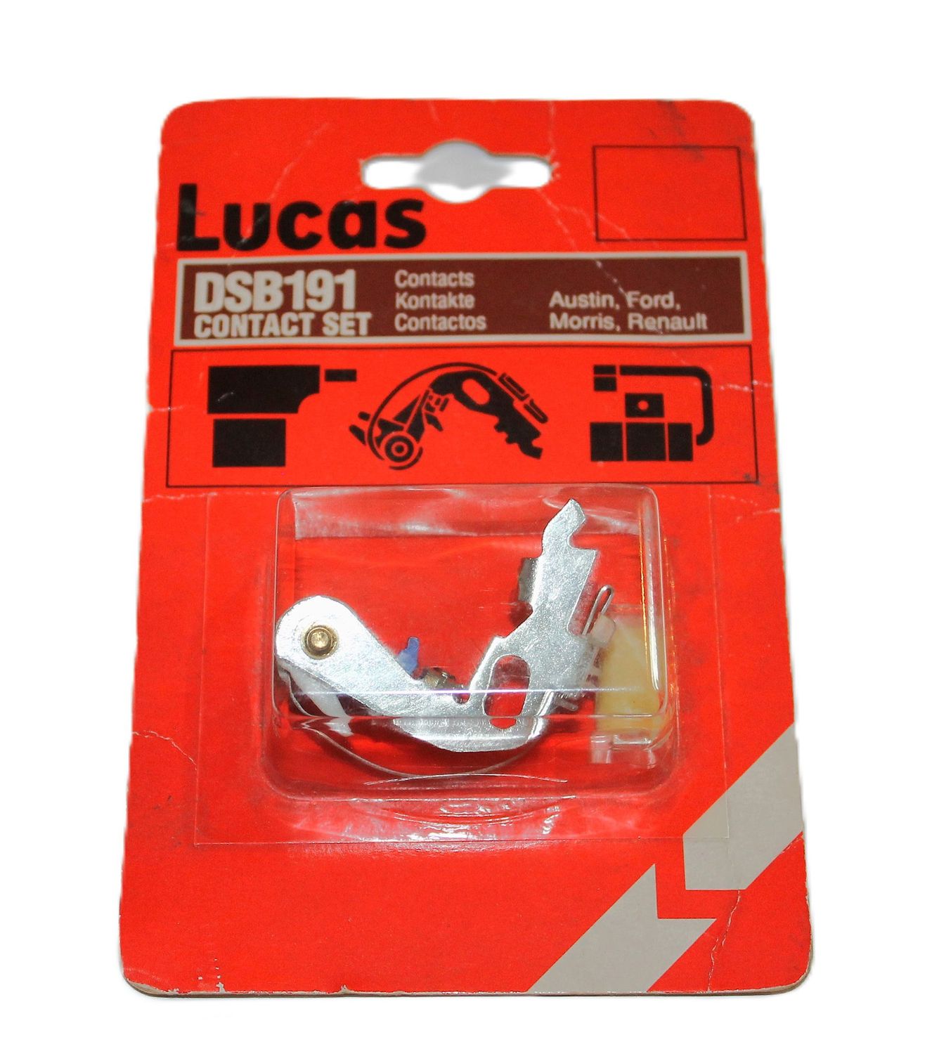 Originale LUCAS-Unterbrecherkontakte #CS91, NOS, AUSTIN/FORD ESCORT MK3/JAGUAR XJ/LAND ROVER/MORRIS/RENAULT/ROVER SD1