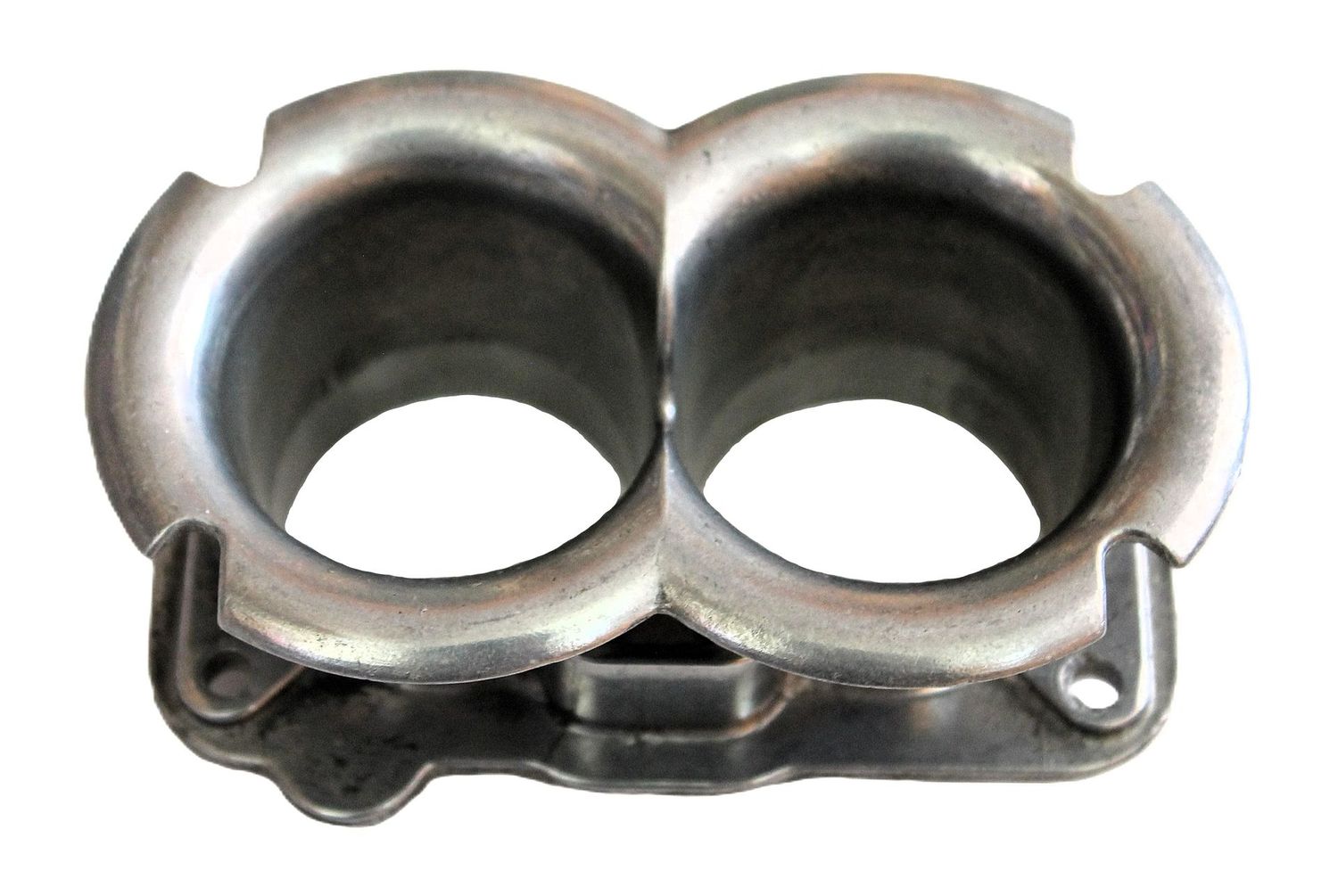 Originaler Doppel-Ansaugtrichter mit Platte für WEBER 42DCNF-Vergaser, gebraucht, FORD V6 Essex 3,0l/Ferrari/Maserati