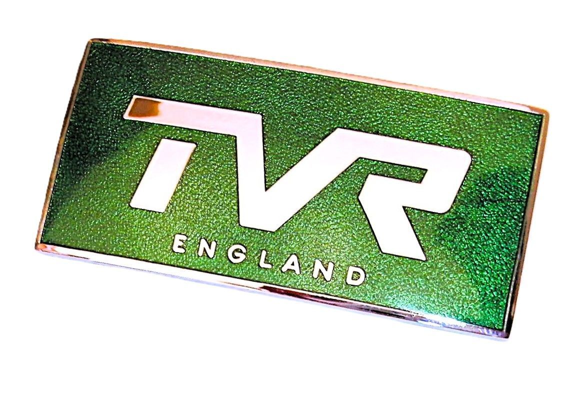 TVR-Emblem Motorhaube, grün, emailliert, Vixen S1-4/Tuscan V6 TVR-Emblem Motorhaube, grün, emailliert, Vixen S1-4/Tuscan V6