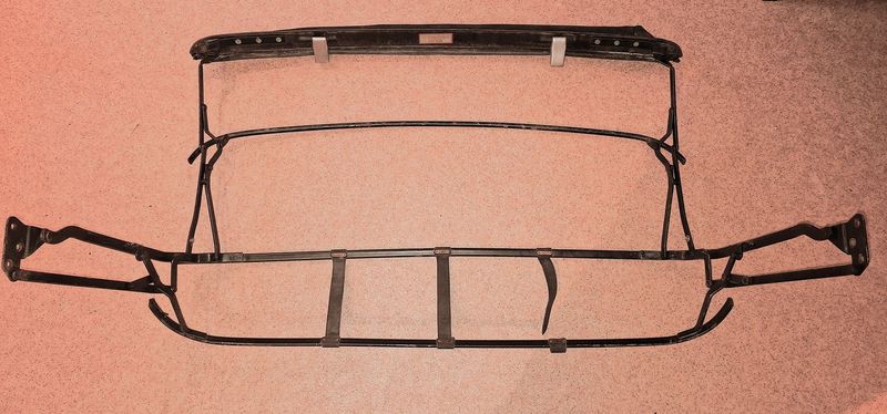 Originales VERDECKGESTÄNGE schwarz mit VERDECKLEISTE komplett, AUSTIN-HEALEY SPRITE MKIV/MG MIDGET MKIII & 1500 (1966-79)