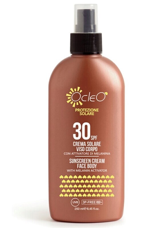 CREMA SOLARE VISO CORPO SPRAY 30 SPF OCLEO' 250 ML CREMA SOLARE VISO CORPO SPRAY 30 SPF OCLEO' 250 ML