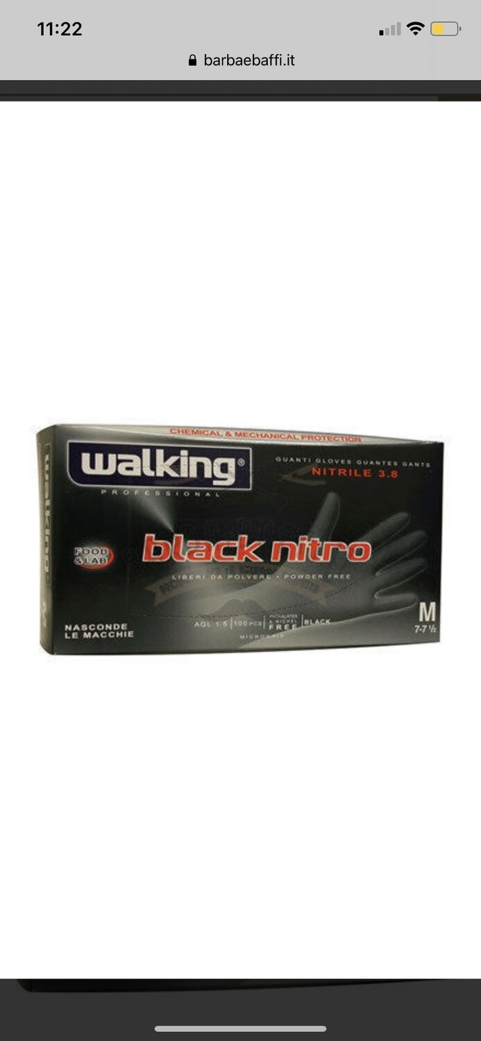 GUANTI WALKING BLACK NITRO 100 PZ L