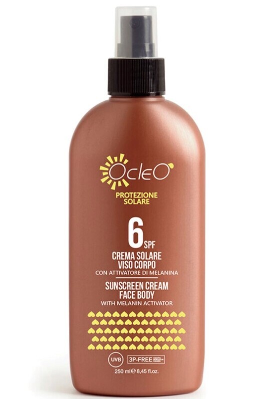 CREMA SOLARE VISO CORPO SPF6 SPRAY OCLEO' 250 ML CREMA SOLARE VISO CORPO SPF6 SPRAY OCLEO' 250 ML