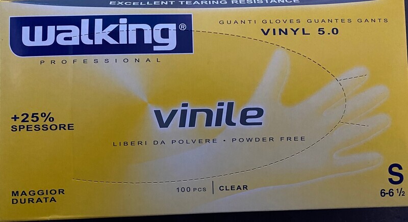 GUANTI WALKING VINILE 100 PZ S