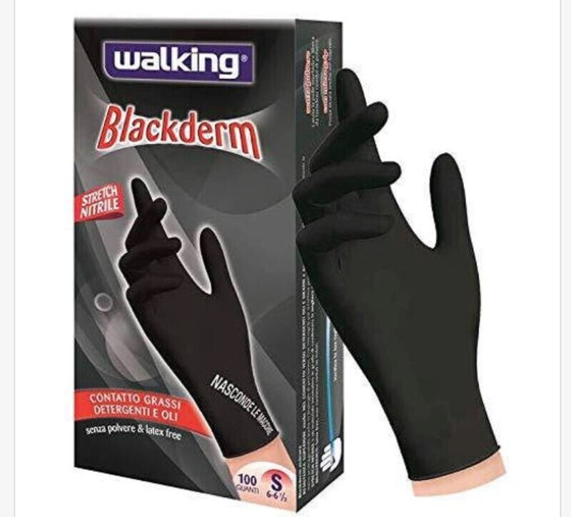GUANTI BLACK DERM NITRILE NERI 100 PZ S GUANTI BLACK DERM NITRILE NERI 100 PZ S